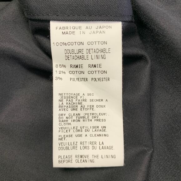 YOHJI YAMAMOTO Size S Black Cotton Notch Lapel Coat - Picture 10 of 13